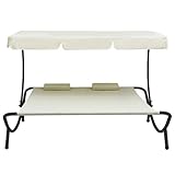 Wakects Patio Daybed, Wohnzimmer im Freien Farbe Creme für die Familie für den Hof