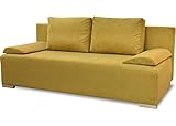 Bonni Schlafsofa Ecco Plus, Sofa mit Bettkasten und Schlaffunktionn, Klappsofa, Schlafcouch, Bettsofa, Couch vom Hersteller, Couchgarnitur, Sofagarnitur (senf)