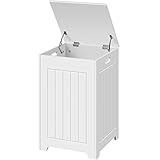Yaheetech Wäschekorb Wäschesammler Wäschesack Wäschetruhe mit Deckel, 96L Wäschesortierer Wäschetonne Wäscheschrank Badschrank für Waschküche Schlafzimmer Badzimmer, LBH: 39.5x39.5x61 cm, Holz