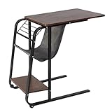 PC-Schreibtische Multipurpose Mobile Laptoptisch Wohnzimmer Abnehmbare Sofa Side Tabelle Tragbare Betten Tisch Modeschreibtisch mit Lagerhalter, 4 Farben Büroarbeitsplatz ( Color : Natural wild Oak )