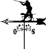 Eisen-Wetterfahne, Garten-Wetterfahne aus Schmiedeeisen für Garden Hunter Silhouette, Edelstahl-Gartenpfahl, Garten-Schmiedeeisen, Garten-Wetterfahne aus Schmiedeeisen für Gartenme