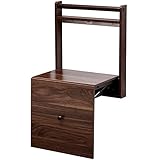 UGPET Wandklappstuhl, Duschsitzbank, Schuhwechselhocker Multifunktionaler Wandhocker Veranda Veranda Garderobe Balkon Badezimmer (Color : Black Walnut)