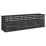 ZEYUAN Garten-Palettensofa 4-Sitzer, Lounge Sofa Outdoor, Garten Loungemöbel, Gartensofa, Gartenlounge, Balkon Set Möbel, Dunkelgrau Massivholz Kiefer