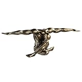 Casablance Deko Figur - Hochwertige Skulptur Cliffhanger aus Kunstharz - Farbe: Bronze Gold - 61 x 20 cm