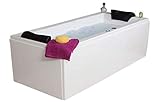 Whirlpool Badewanne Relax Basic MADE IN GERMANY 180/190 / 200 x 80/90 cm mit 16 Massage Düsen + LED Beleuchtung Licht + dhW + OHNE Armaturen Eckwanne rechts oder links Eckbadewanne günstig