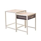 XIBANY Couchtisch, Beistelltisch, Couchtisch, multifunktionaler Wohnzimmer-Beistelltisch mit Stoffschublade Feito NA China