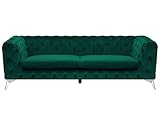 Beliani Klassisches Polstersofa Samtstoff Chesterfield Style grün Sotra