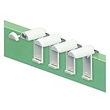 KLEMMFLEX Klemmhalter kurz mit Metallbügel, für Klemmfix Rollo, Doppelrollo, Duo-Rollo, ohne Bohren zum Klemmen und Kleben, 4 Stück, als Zubehör für die Aufhängung, Befestigung am PVC-Fenster
