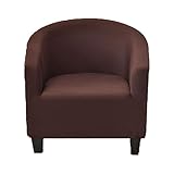 SANKECAAO Elastische Club Chair Schonbezug,Bezug Für Wannensessel Abnehmbar Cocktailsessel Bezug Mit Stretch Sofa überzug Sesselbezug Für Schlafzimmer-braun-Large