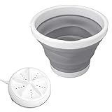 KUIDAMOS 5 Liter Waschmaschine, kompakte Ultraschall-Waschmaschine, vorne und hinten, zusammenklappbar für Reisen (grau)