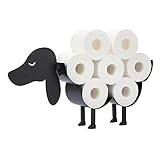 SUMNACON Schwarz Toilettenpapierhalter aus Metall WC Rollenhalter Papierhalter Toilettenrollenhalter Wandmontage Hundform Dekoration für Badezimmer