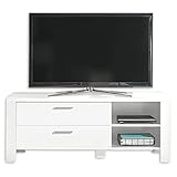 DALLAS TV-Lowboard in Weiß - Moderner TV Schrank mit Schubladen und viel Stauraum für das Jugendzimmer - 138 x 54 x 46 cm (B/H/T)