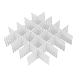 WeFoonLo 8pcs DIY Plastikfach Organisator justierbare Fach Teiler für Haus Tidy Closet, Socken, Unterwäsche, Büroschulbedarf, Küchegerätwerkzeuge (Weiß)