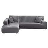 wenyujh Sofa Überwürfe Sofabezug Elastische Stretch für L-Form Sofa Abdeckung 2er Set für 3 Sitzer + 3 Sitzer Couchbezug Sofahusse Ecksofa Antirutsch Eckcouch überwurf Weich Stoff Abwaschbar