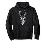 Hirsch Kopf Geometrisch Polygon Art Hirsch Low Poly Origami Pullover Hoodie