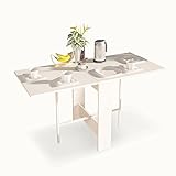 Beckenbau Esstisch - Esstisch Ausziehbar - Klapptisch - Esszimmertische - Esszimmermöbel - Ausziehtisch - 134 x 60 cm - 4 bis 6 Personen - Weiß (White)