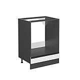 Vicco Herdschrank Küchenschrank Küchenmöbel R-Line J-Shape 60 cm modern (Anthrazit-Weiß)