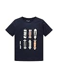 TOM TAILOR Jungen Kinder T-Shirt mit Print 1035081, Blau, 104-110