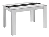 HOMEXPERTS Esstisch NICO / Küchentisch 160 cm / Esszimmertisch / Tisch in weiß / Wendeplatte in der Mitte wahlweise Schwarz oder Weiß / 160 x 90 x 75 cm (L x B x H)
