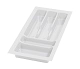 ALUSFERA Besteckkasten für Schubladen 30cm - Besteckeinsatz - Praktisch Schubladen Ordnungssystem - Besteckeinsatz für Schubladen - Schubladentrenner - Schubladen Organizer - 230x490mm Weiß