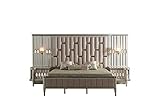 JV Möbel Luxus Schlafzimmer Bett mit 2X Nachttisch Konsolen Design Betten Polster 3tlg.