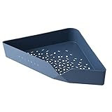 Duschablage Ecke ohne Bohren, ABS Kunststoff, BLAU - Eckregal Dusche ohne Bohren, Bad Eckregal ohne Bohren, Duscheckregal ohne Bohren, Duschregal ohne bohren Ecke - zum Kleben, Selbstklebend - Design