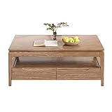 Modern Simple Wooden Coffee Table, Household Ash Wood Coffee Table, 41.3/47.2/51.1' Rectangular Living Room Table with 4 Drawers and Open Shelves End Tables (Size : 130x70x ()
