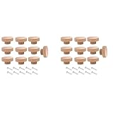 OUHUAN 20 Runde Schubladen Knöpfe Aus Unbehandeltem, 50 mm Durchmesser, Möbel Aus, Schrank, Kommode