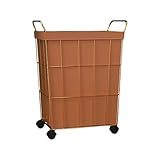 ALSAM Wäschekorb, Metalldrahtrahmen, großer Wäschekorb mit rollenden Rädern, Wäschekorb aus Eisendraht mit Griffen, geeignet for Schlafzimmer und Badezimmer (Size : S)