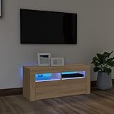 TV-Schrank mit LED-Leuchten Sonoma Eiche 90x35x40 cm, mit Farbe: Sonoma Eiche