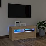 TV-Schrank mit LED-Leuchten Sonoma Eiche 90x35x40 cm, mit Farbe: Sonoma Eiche