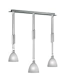 3-fl. Pendelleuchte höhenverstellbar 'Savannah' in Weiß gewischt / Nickel matt