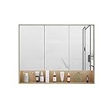 Badezimmerschrank mit Spiegel, Wandschrank, Wandmontage, Schrank, Hängeschrank mit Regalschrank, geeignet für Ruheraum, Bad und Küche (Größe: 80 cm)