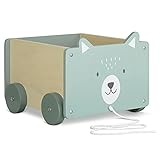 Navaris Spielzeugkiste Kiste Aufbewahrung für Spielzeug - Aufbewahrungsbox für Kinderzimmer - 26,4x20x25,8cm Spielkiste für Kinder - mit Rädern