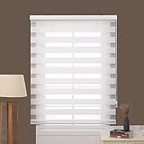 SANJIANG Doppelrollo Sichtschutz Fenster Rollo Tag Und Nacht Verdunkelungsrollo Wand- Und Deckenmontage,White-60cmx165cm(23.6'x65')