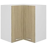 YUMENG Eckhängeschrank, Küchenhängeschränke, Küchenschrank Hängend, Wall Cabinet, Oberschrank, Wandschrank Küche, Sonoma-Eiche 57x57x60 cm Spanplatte