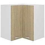 YUMENG Eckhängeschrank, Küchenhängeschränke, Küchenschrank Hängend, Wall Cabinet, Oberschrank, Wandschrank Küche, Sonoma-Eiche 57x57x60 cm Spanplatte