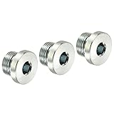 PATIKIL M18*1.5 3Pack Inneres Sechskant Kopf Leitung Fitting Stecker Steckdose 45# Stahl Buchse Stecker mit Dichtungsring für Endverschlüsse