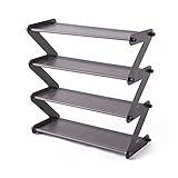 ALinSam 4-stöckiges Schuhregal, Mini-Schuh-Organizer, Aluminium-Metall-Schuhregal, Schuhaufbewahrung, schlankes, stapelbares Schuhregal, Schuhständer, Organizer for Flur, Schlafzimmer (Color : 3)