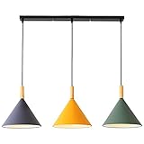 MAKIVI Moderne Macaron-Kronleuchter mit 3 Lichtern, Aluminium, bunte Restaurantlampe, nordische Esstischleuchte, Hängeleuchte mit E26-Sockel Marriage