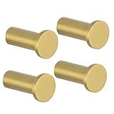 SAYAYO Garderobenhaken Edelstahl, Kleiderhaken Wand Haken zum Schrauben Handtuchhaken Wandhaken Garderobe Golden 4 Stück für Badezimmer, Küche, Schlafzimmer, EGOY001Y-G-4P