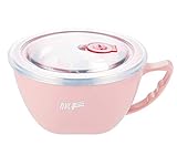 WEI-LUONG Mittagessen Schüssel aus Edelstahl für Studenten Instant-Schalen, Mahlzeiten, Lunchboxen für Studenten. rosa/1200ml Küche