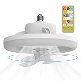 Deckenventilator Mit Licht,Deckenventilatoren Mit Lampen Und Fernbedienung,2-in-1-E27-LED-Licht 3 Farben,3 Gänge Windgeschwindigkeit,Timing,Leiser Moderner Deckenventilator Für Schlafzimmer,Wohnzimmer