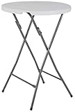 acamp Stehtisch klappbar 80 cm Le Havre | Stehtisch Outdoor-geeignet & wetterfest beschichtet | Bartisch mit pflegeleichtem Stahlrohr-Gestell | Klapptisch rund | Gartentisch in Silber-Grau