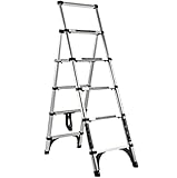 Leiter Klappleiter Heim-Teleskopleitern, kleine, leichte Aluminium-Klappleiter, tragbare A-Rahmen-Stufenleitern, 330 LB Trittleiter für Haushalt (Color : 5-Step Ladder)