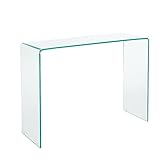 Extravaganter Glas Konsolentisch Fantome 100cm Transparent Schreibtisch Ganzglastisch
