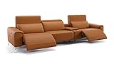 Home Design Leder 3-Sitzer Kinosofa Bella Luxus Sofa (Cognac, Leder)