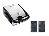 Tefal SW852D Snack Collection | Sandwich | Waffelmaker | Antihaftbeschichte Platten | Spülmaschinengeeignet | 700W | 37.01x29.01x21.01cm, Schwarz/Silber