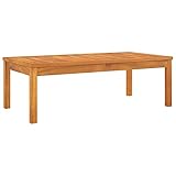 Homgoday Couchtisch Gartentisch Esstisch Terrassentisch Balkontisch Außentisch Gartenmöbel Tisch für Garten Balkon Terrasse 100x50x33 cm Massivholz Akazie