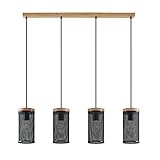Lindby Pendelleuchte 'Kiriya' (Modern) aus Holz u.a. für Wohnzimmer & Esszimmer (4 flammig, E27) - Deckenlampe, Esstischlampe, Hängelampe, Hängeleuchte, Wohnzimmerlampe